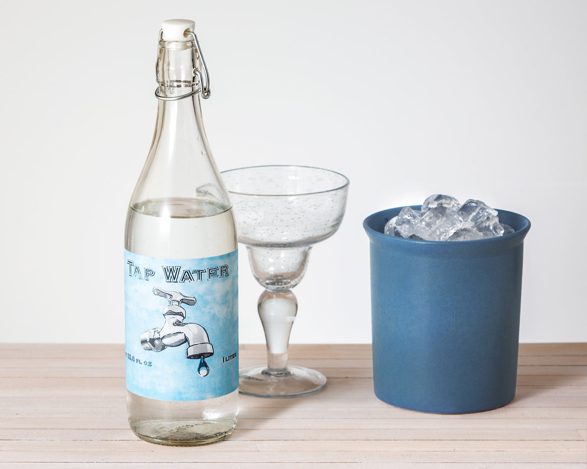 Glass Water Bottle with Screened Label