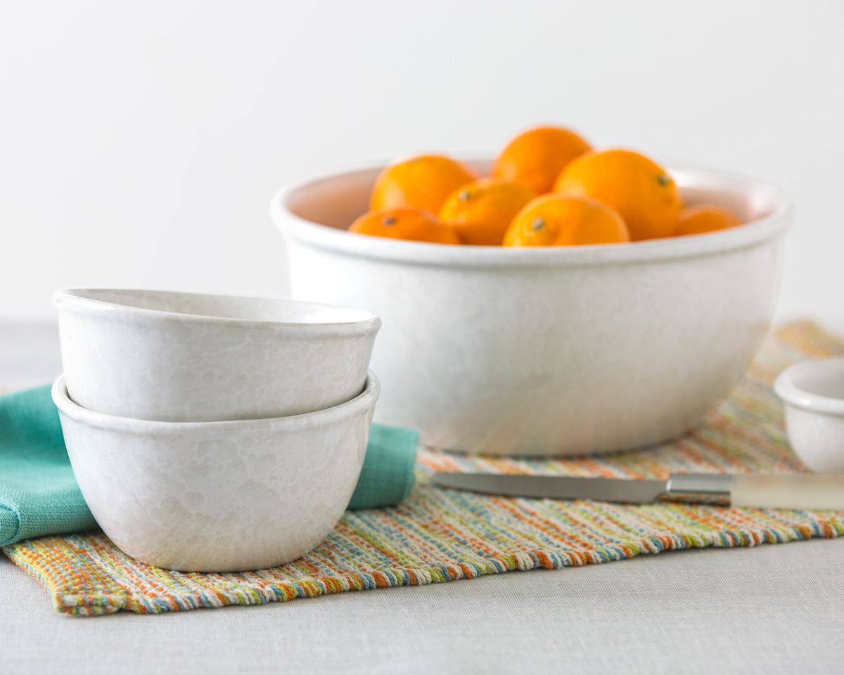 Morning Glory Yellow Rimmed Serving Bowl.