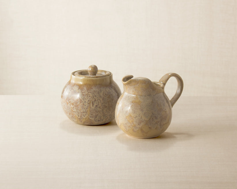 Cashmere Sugar Bowl with lid and Creamer Set.