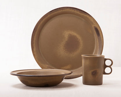 Tavernware dinnerware 3 piece set including our dinner plate, rimmed soup pasta bowl and trigger mug.