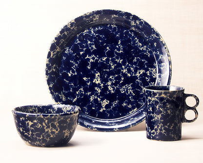Blue Agate dinnerware 3 piece set including our dinner plate, medium basic bowl and trigger mug.