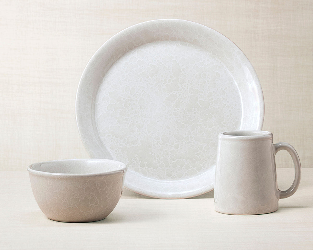 Classic Dinnerware 3-Piece Place Setting, Basic Bowl & Tankard Mug