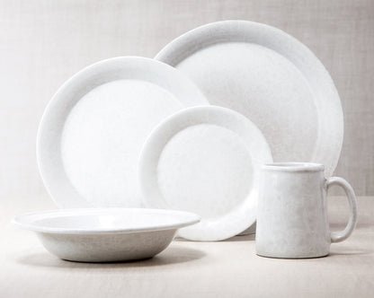 Classic Dinnerware 5-Piece Place Setting, Rimmed Bowl & Tankard Mug