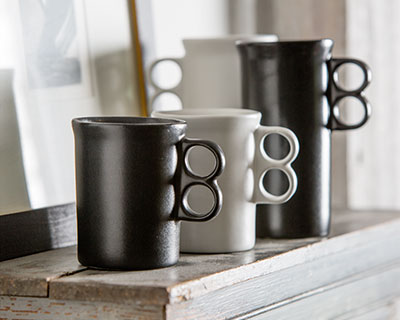 Lot de 6 mugs ronds modern wood 43cl noir - Conforama